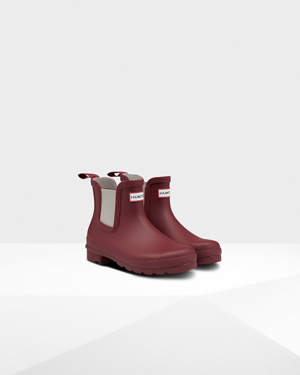 Chelsea Boots Dames - Hunter Original - Grijs Rood/Turquoise Licht Grijs - 36ORZNTFM